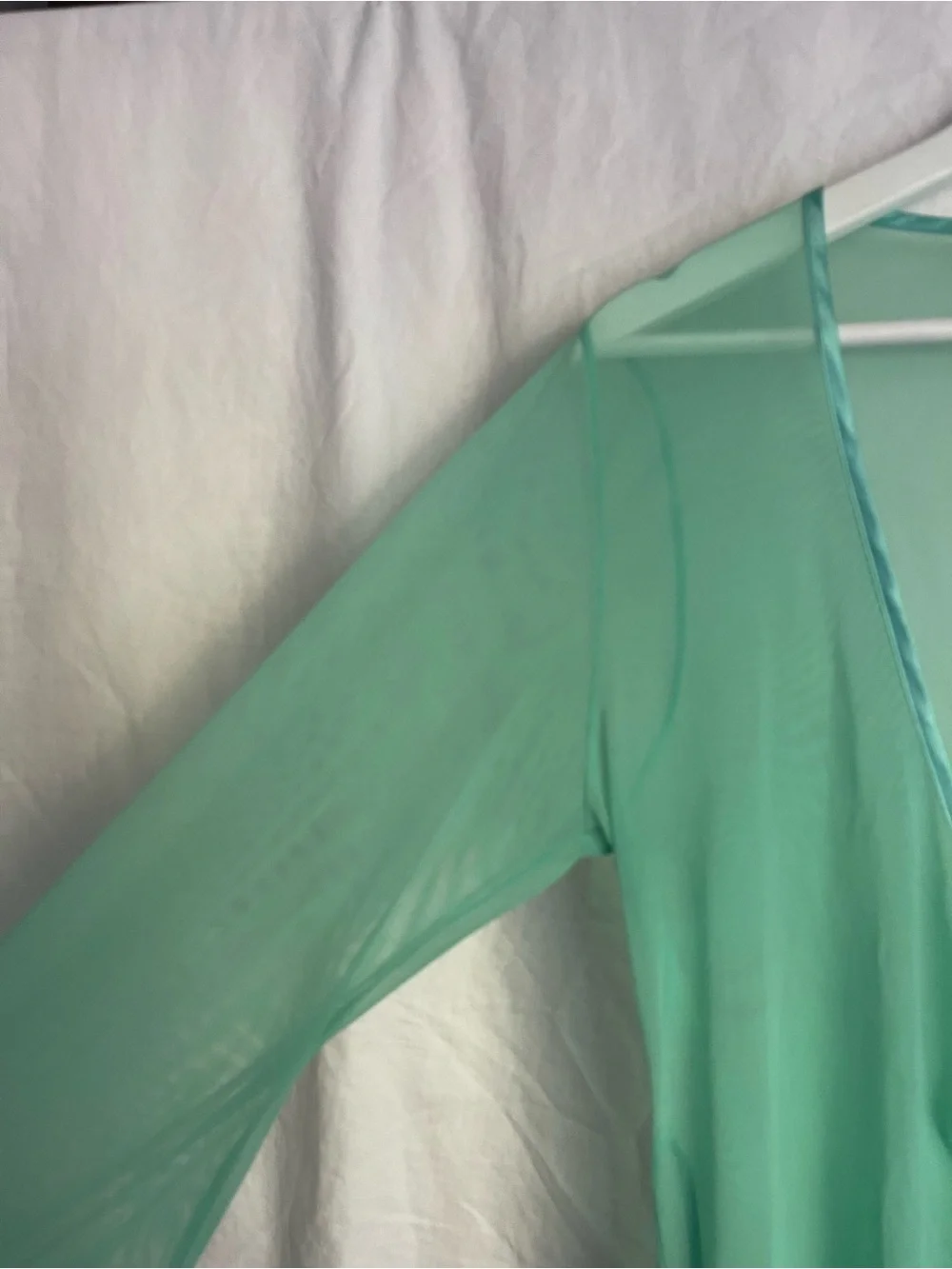 Vintage 90s Frederick’s of Hollywood Mint Mesh Robe Y2K Festival Fairy Size S